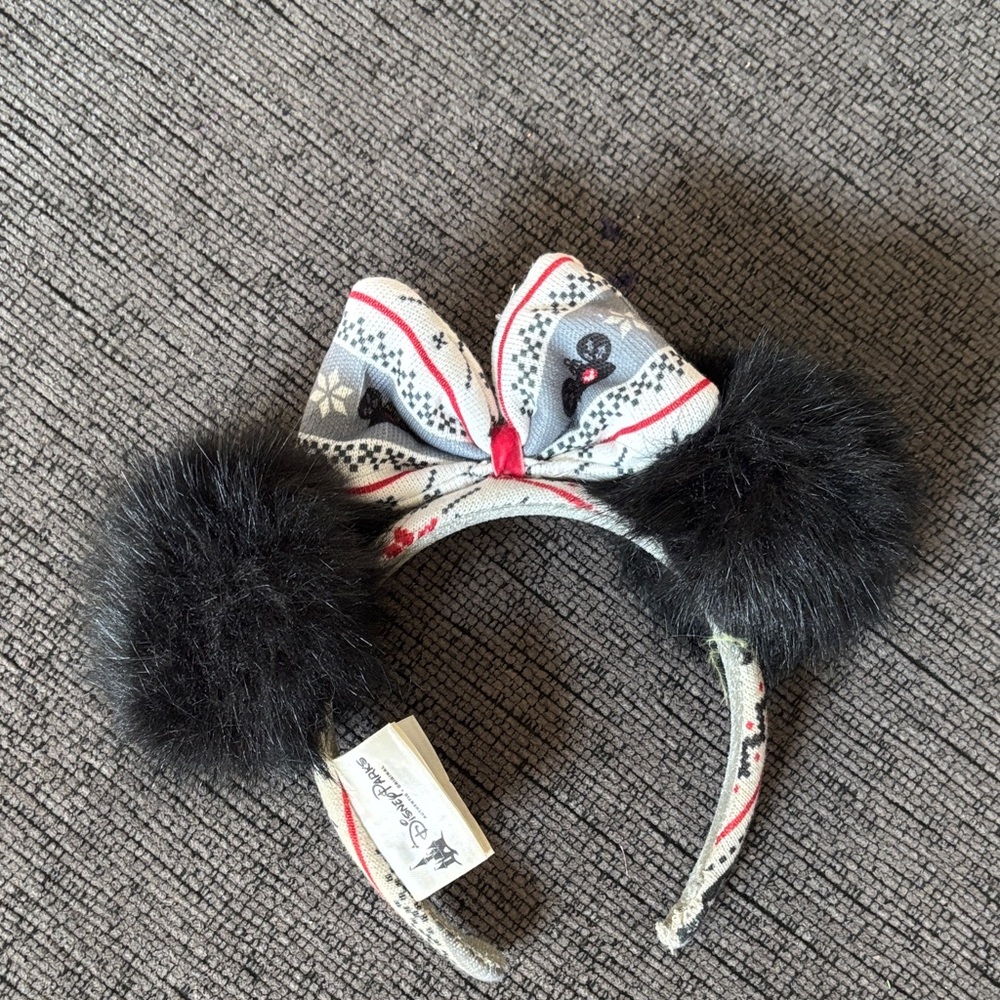 Authentic Disney Parks Black Pom Pom Headband